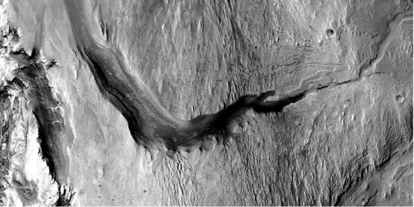 Image of Sakarya Vallis compiled from multiple images taken by the Context Camera on the Mars Reconnaissance Orbiter (MRO)